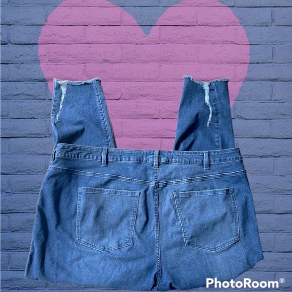 Lane Bryant distressed ankle skinny jeans Fringe Boho Plus size 28R - Picture 5 of 7